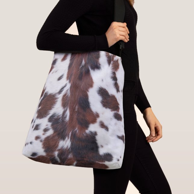 Crossbody Tote Bag - Cowhide Axelväska (Närbild)