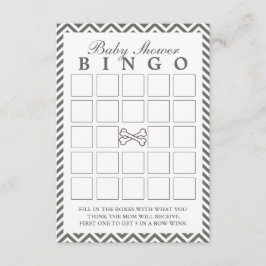 Crossbone Chevron Rand Baby Shower Bingo Cards