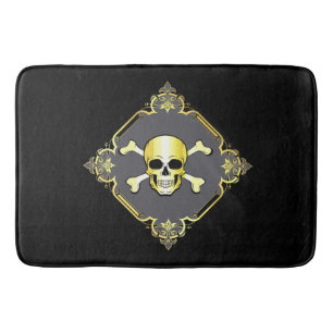 Crossbone/Jolly Roger/Pirat/guld/black Badrumsmatta