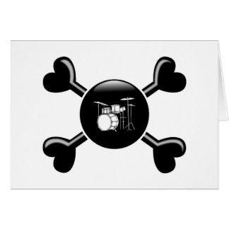 Crossbones trummar hälsningskort