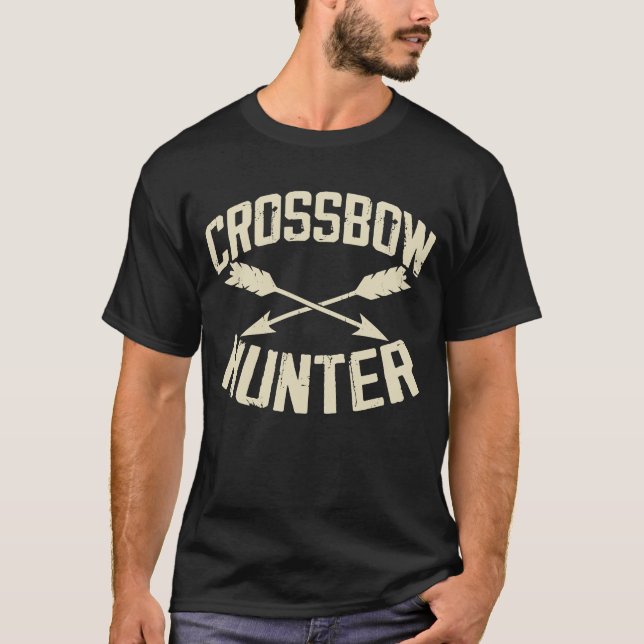 Crossbow Hunter Pappa Gift T Shirt (Framsida)