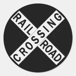 Crossbuck Runt Klistermärke