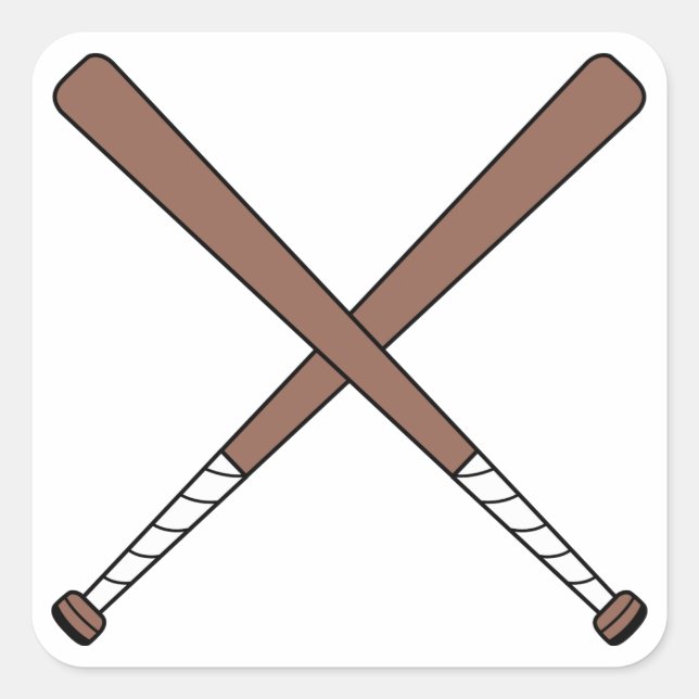 Crossed baseball Fladdermöss Fyrkantigt Klistermärke (Framsida)