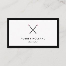 Crossed Bobby Stift Cute Black Rosa Hair Stylist Visitkort