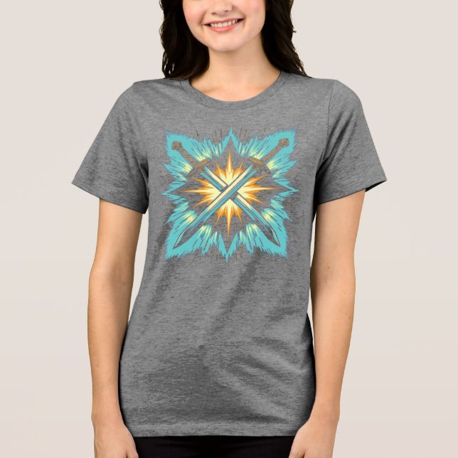 Crossed Fantasy Arrows with Glowing Energy – Dynam T Shirt (Framsida)