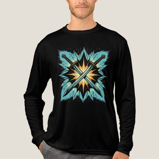 Crossed Fantasy Arrows with Glowing Energy – Dynam T Shirt (Framsida)