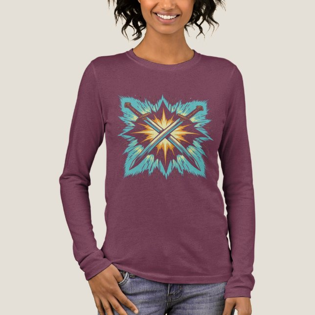 Crossed Fantasy Arrows with Glowing Energy – Dynam T Shirt (Framsida)