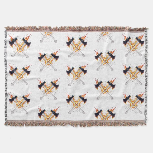 Crossed Fantasy Axes with Fiery Energy – Powerful  Filt (Framsidan)