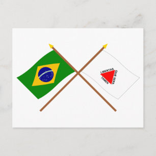 Crossed Flaggor i Brasilien och Minas Gerais Vykort