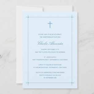 Crossed Gräns Baptism/julinbjudning Inbjudningar