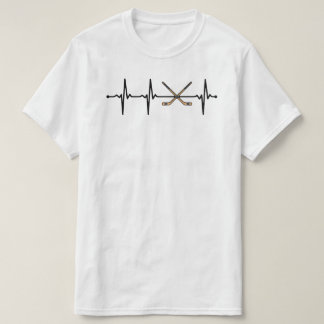 Crossed Ice Hockey Sticks ECG Heartbeat Pulse Bv T Shirt