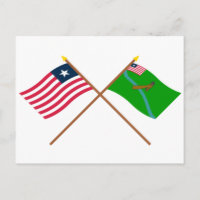 Crossed Liberia och Lofa County Flaggor