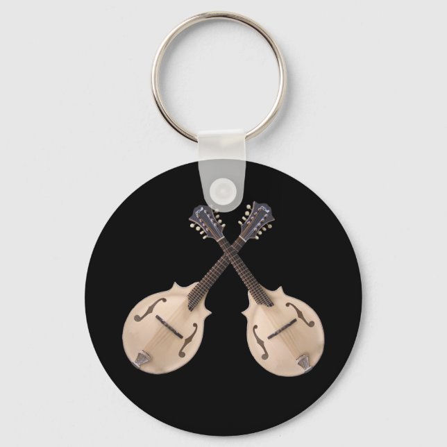 CROSSED MANDOLINS- KEYCHAIN NYCKELRING (Framsida)