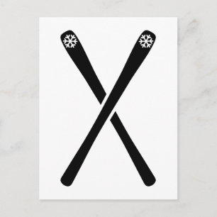 Crossed ski vykort