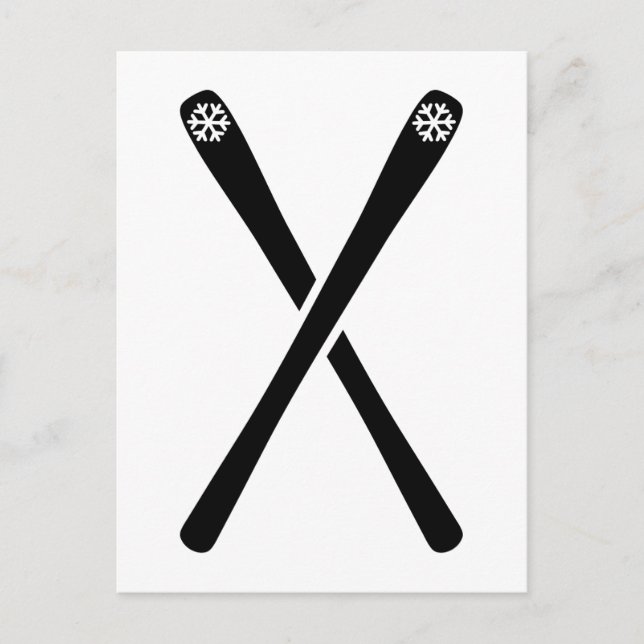 Crossed ski vykort (Framsida)