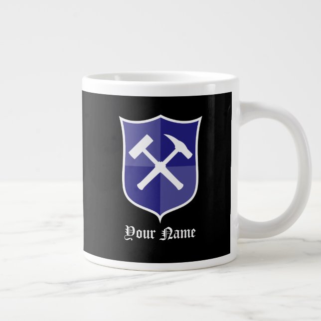 Crossed Sten Hammer Shield - Personlig Jumbo Mugg (Höger)