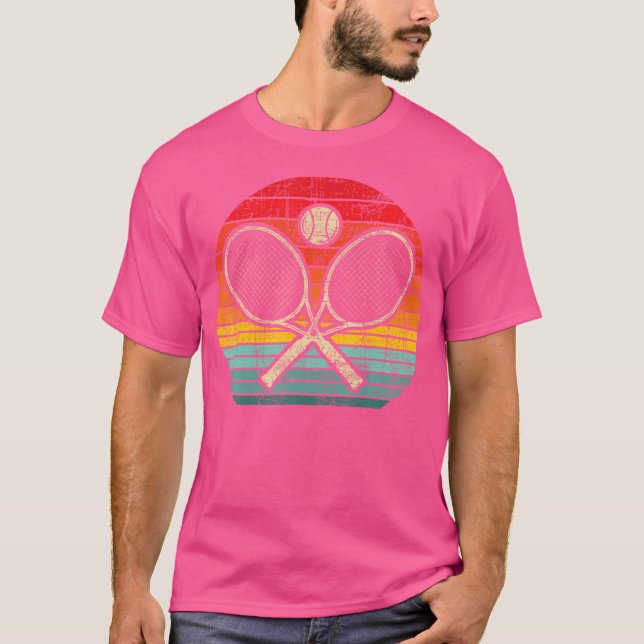 Crossed Tennis Racket Sports Lover T Shirt (Framsida)