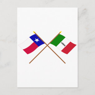Crossed Texas och Alamo Flaggor Vykort