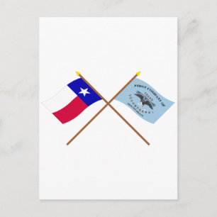 Crossed Texas och New Orleans Grays Flaggor Vykort