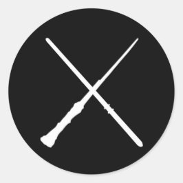 Crossed Wands Runt Klistermärke