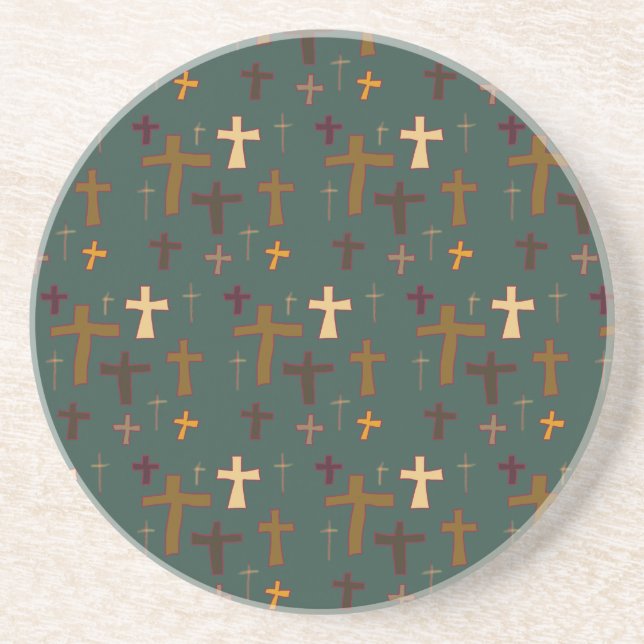 Crosses Christian Themed Dark Teal Underlägg (Framsidan)