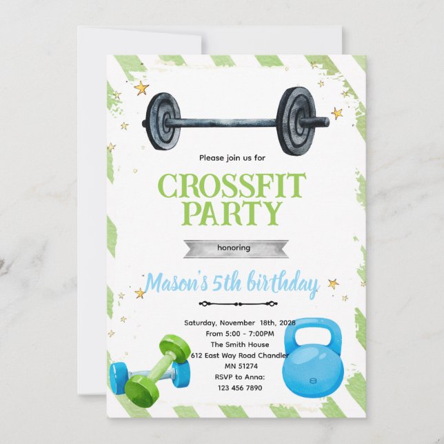 CrossFit födelsedagsfest inbjudan (Framsida)