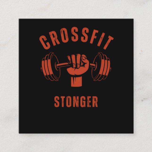 CrossFit Stronger--Power & Strength Mindset Fyrkantigt Visitkort (Framsida)