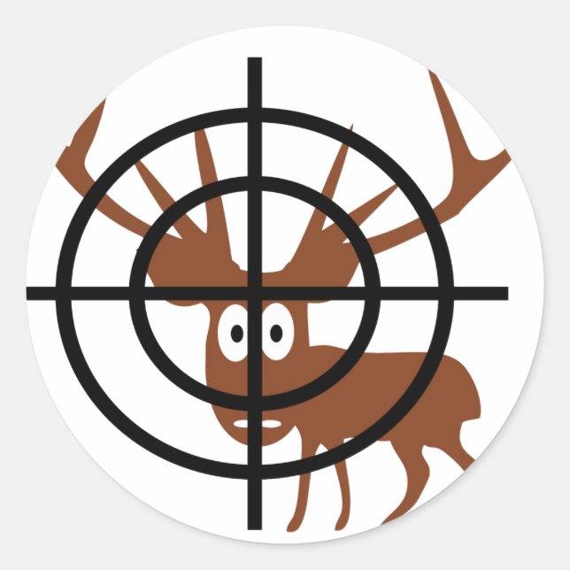 Crosshair Hjort Runt Klistermärke (Framsida)