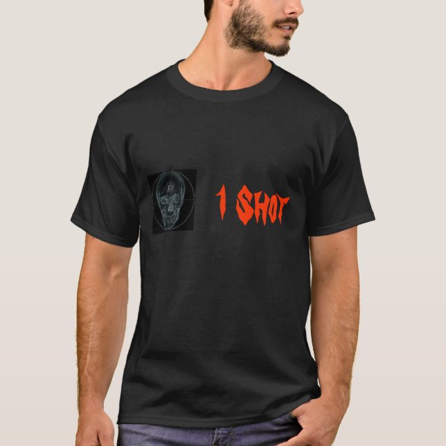 Crosshairskalle 2, skjuten 1 t-shirt (Framsida)