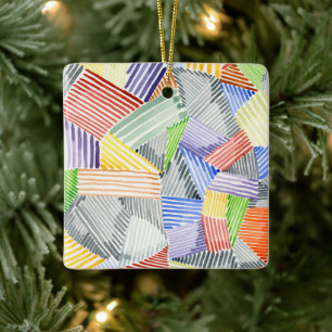 Crosshatch Quilt I Julgransprydnad Keramik
