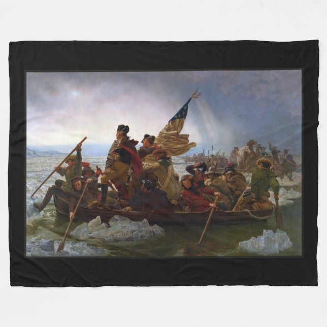 Crossing Delaware 1776: General George Washington Fleecefilt (Framsidan (Horisontell))