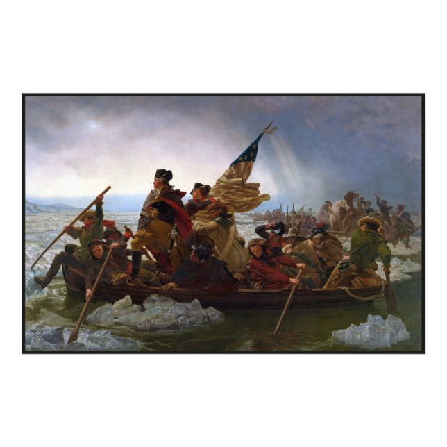 Crossing Delaware 1776: General George Washington Fototryck (Framsidan)