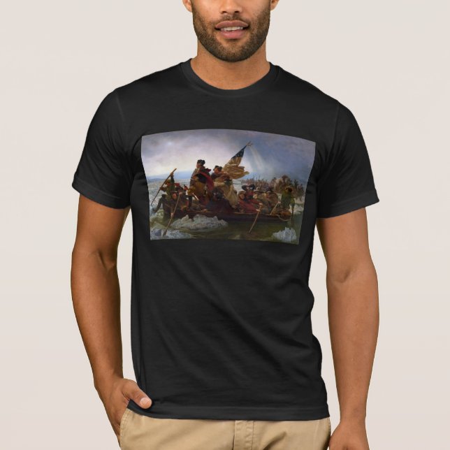 Crossing Delaware 1776: General George Washington T Shirt (Framsida)