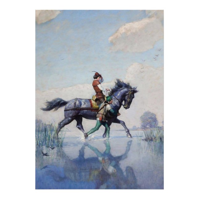 "Crossing the Fens" av NC Wyeth Fototryck (Framsidan)