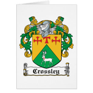 Crossley familjvapensköld hälsningskort