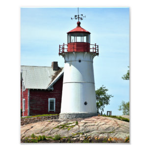 Crossover Island fyr, New York Photo Print Fototryck