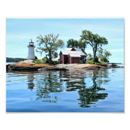 Crossover Island fyr, New York Photo Print Fototryck