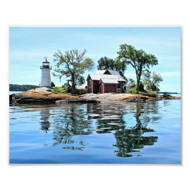 Crossover Island fyr, New York Photo Print Fototryck (Framsidan)
