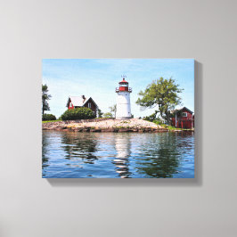 Crossover Island fyr, NY Wrapped Canvas