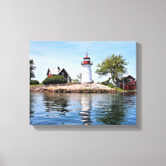 Crossover Island fyr, NY Wrapped Canvas (Framsida)