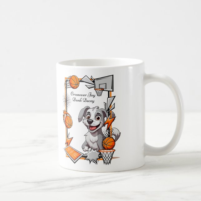 Crossover Joy Dunk Decoy Basketball Hund Kaffemugg (Höger)