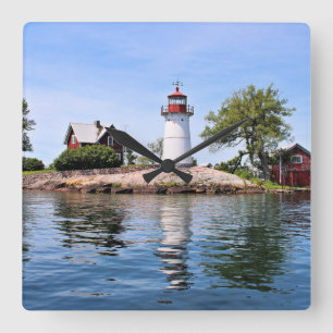 Crossover-öns fyr, New York Wall Clock Fyrkantig Klocka