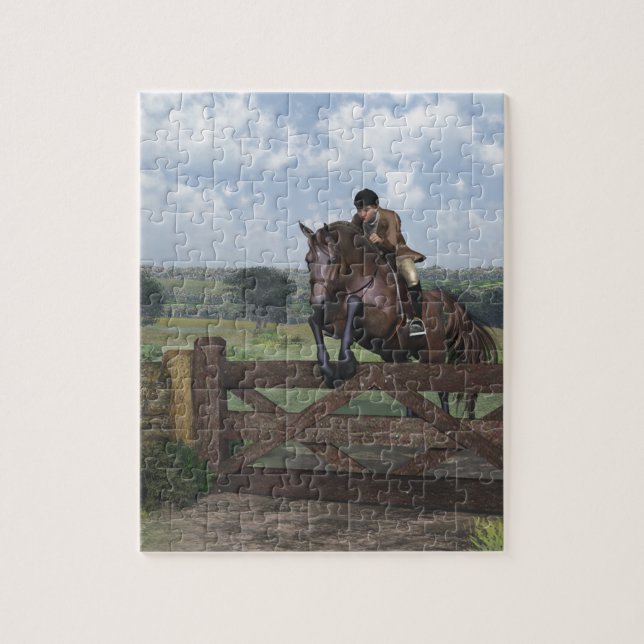 Crosst country - banhoppninghästpussel pussel (Vertikal)
