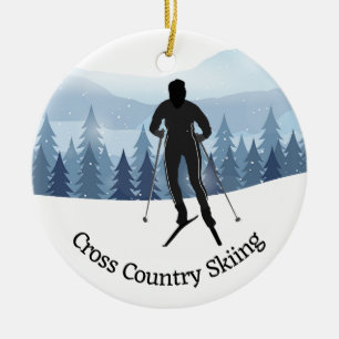 Crosst country hoppas över design av keramisk pryd julgransprydnad keramik