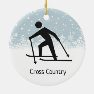 Crosst country hoppas över design av keramisk pryd julgransprydnad keramik