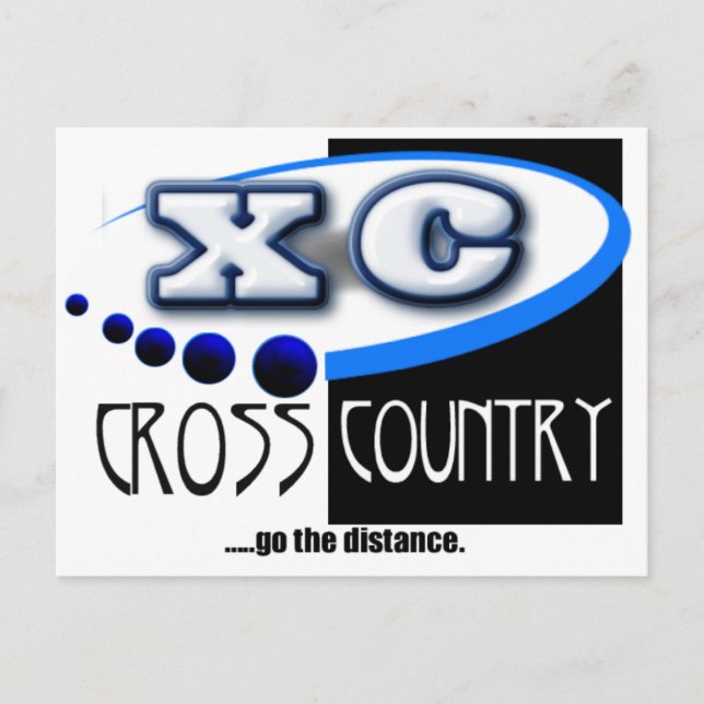 CROSST COUNTRY KÖRNINGSMOTTO - GÅ TILL AVSTÅND XC VYKORT (Framsida)