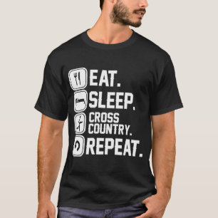 Crosst country repetitionsspår för viloläge som kö t shirt