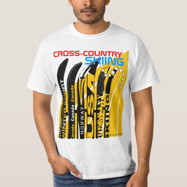 Crosst country skida den vintersportSnowblade T Shirt (Framsida)