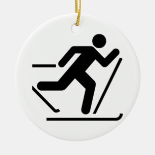 Crosst country skida symbolprydnaden julgransprydnad keramik