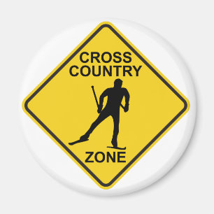 Crosst country skida zonen magnet